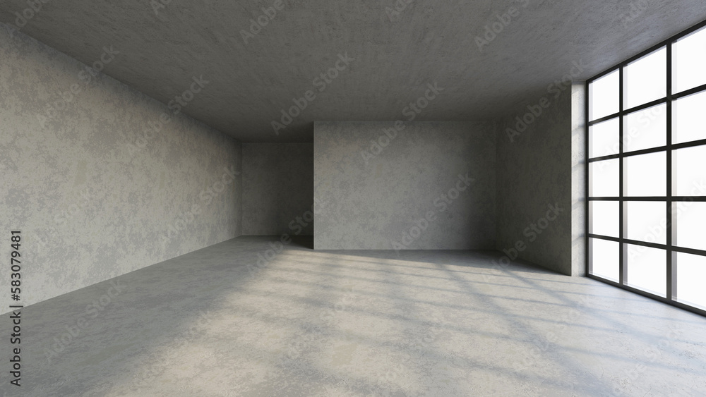 Abstract empty concrete interior background with the light and shadows from the window Abstract empty concrete interior background with the light and shadows from the window