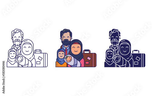 Refugee vector icon