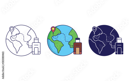 world tour vector icon