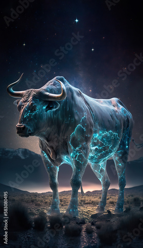 Taurus zodiac, stars background, smartphone wallpaper, (generated ai)