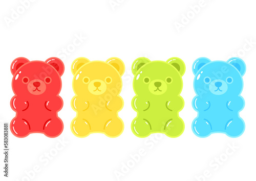 Jelly bears fruit gummy. Character Illustrator vector design.