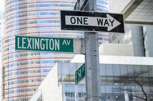 Lexington Avenue Street sign at Lexington and 54th Street in Manhattan. photo