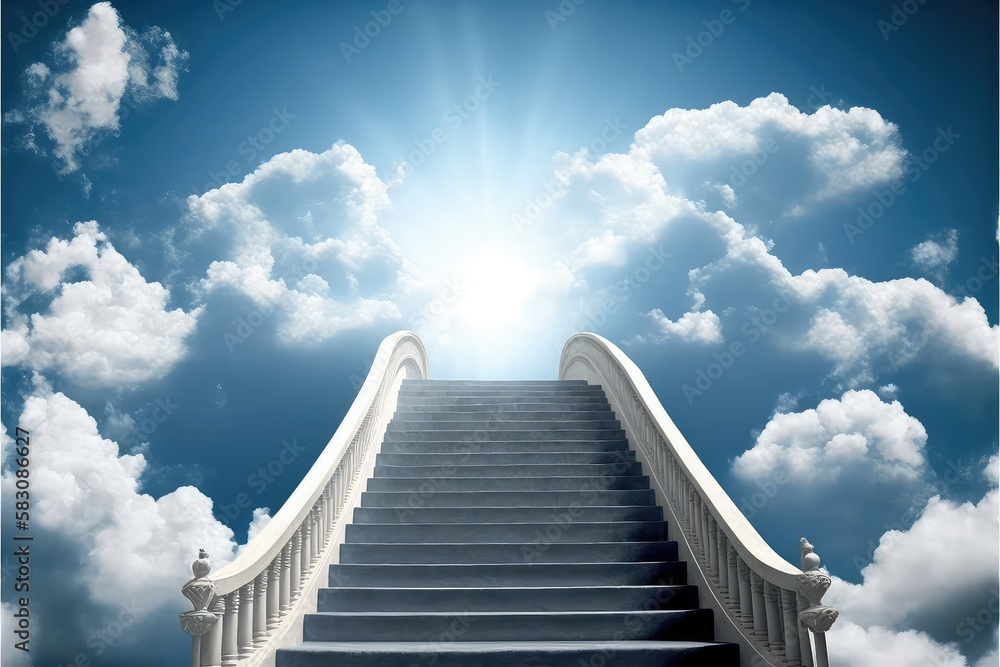 path to nirvana a heavenly staircase with bright rays of light generative ai path to nirvana a heavenly staircase with bright rays of light generative ai