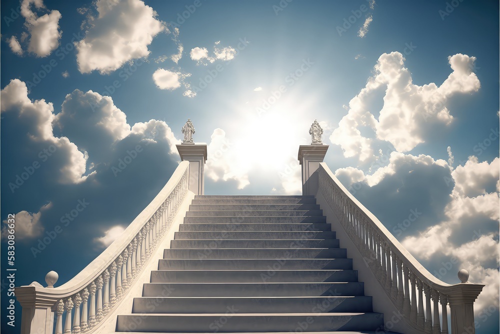 Obraz premium step into the spiritual realm with heaven's stairway generative ai