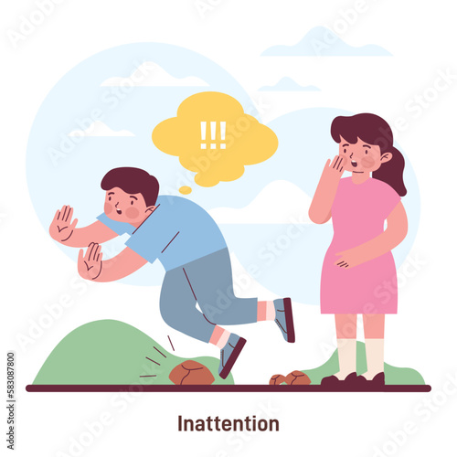 Inattention as a ADHD symptom. Attention deficit hyperactivity disorder