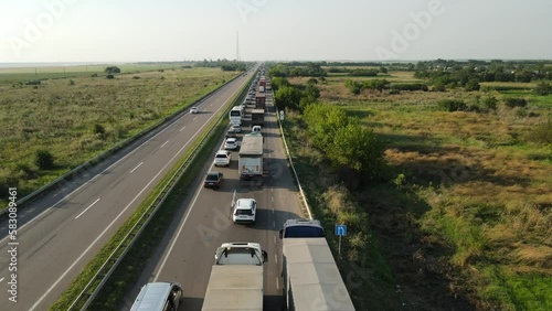 A view of the traffic jam from above