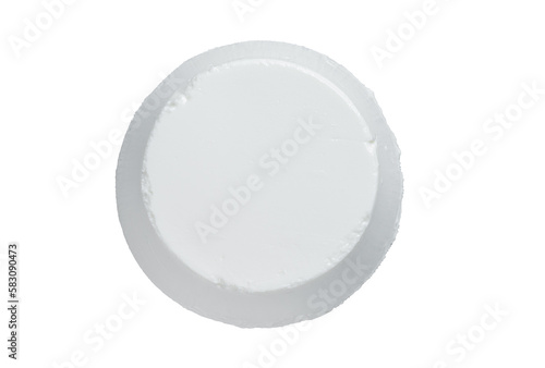 Ricotta cream Cheese on kitchen table. Isolated, transparent background.
