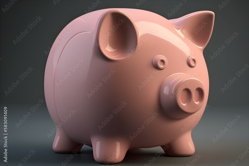 Pink piggy bank isolated Pink piggy bank isolated