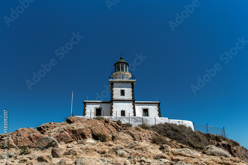 lighthouse in Akrotiri Santorini Greece