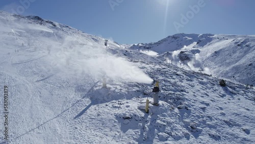 Spain Sierra Nevada generator in the ski resort. snow cannon