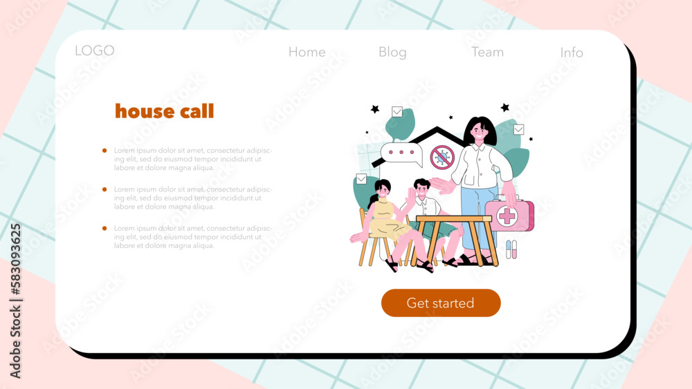 Family doctor web banner or landing page. Modern medicine Family doctor web banner or landing page. Modern medicine
