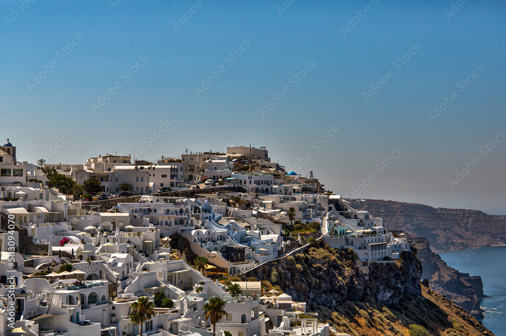 view from the top of  santorini