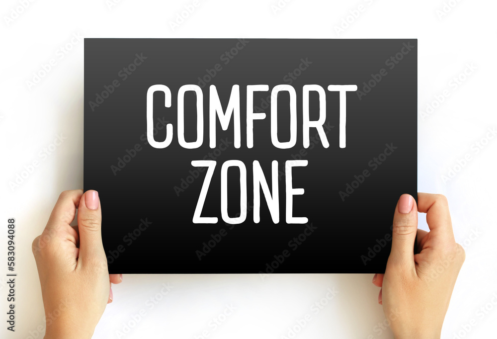 Comfort Zone text on card, concept background Comfort Zone text on card, concept background
