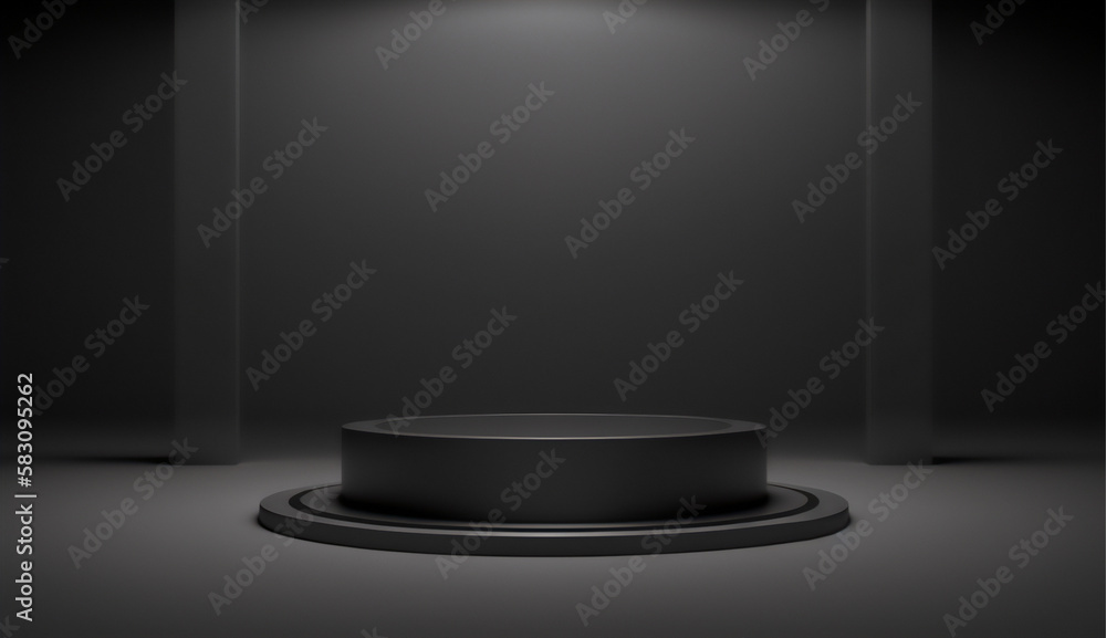 A minimalistic black pedestal for your product display needs A minimalistic black pedestal for your product display needs