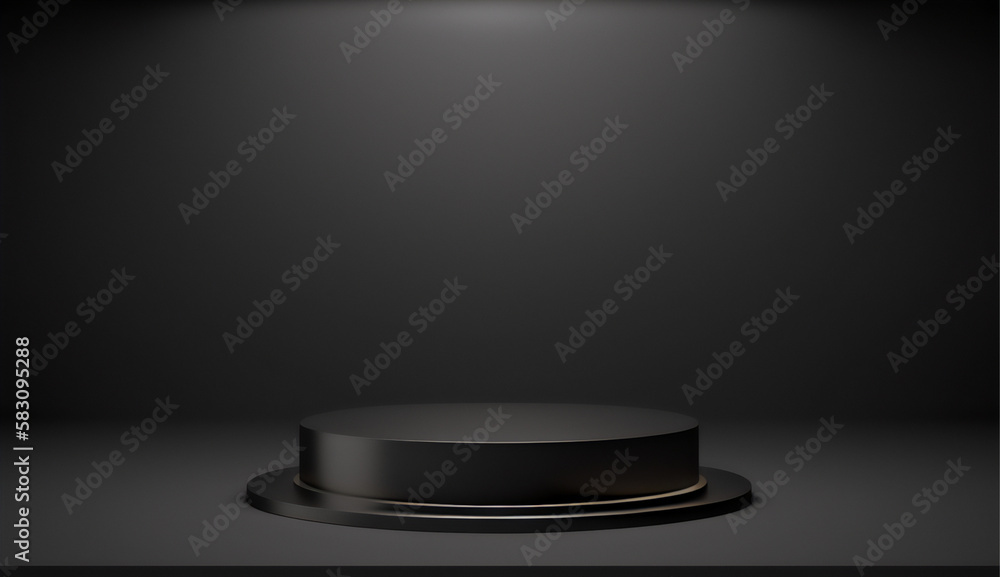 Black pedestal for a clean and minimal product display Black pedestal for a clean and minimal product display