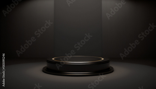 Black podium for a sophisticated product presentation