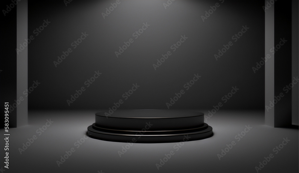 Matte black stand for your product spotlight Matte black stand for your product spotlight