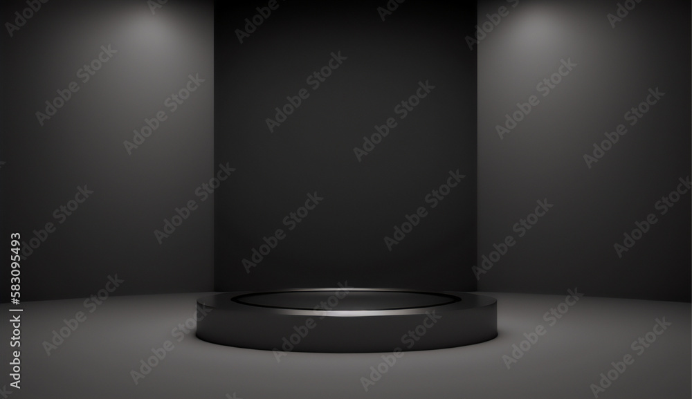 Dark black display stand for emphasizing your product Dark black display stand for emphasizing your product