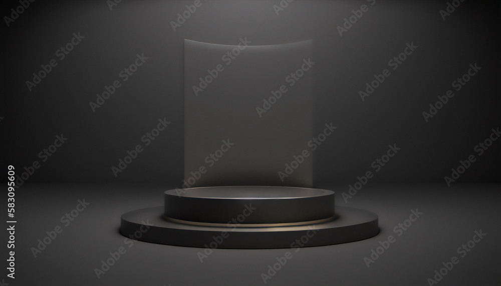 Contemporary black display stand for highlighting your brand Contemporary black display stand for highlighting your brand