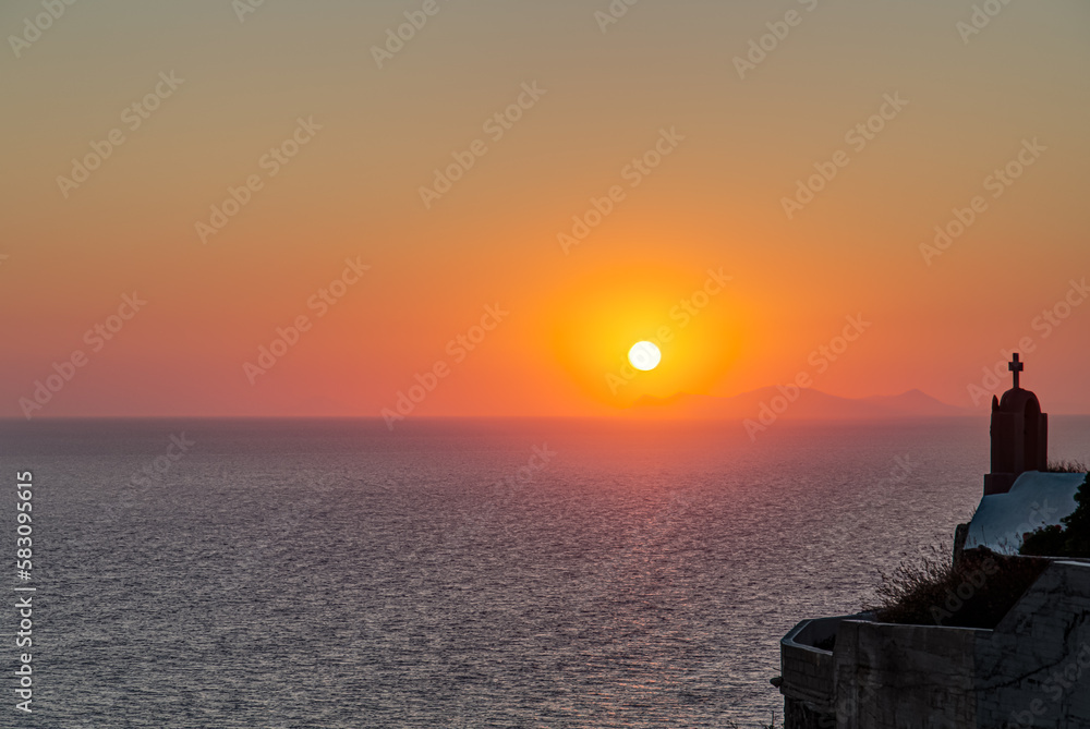 Sunset in Santorini island