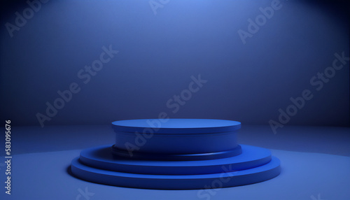 Blue retail product display stand