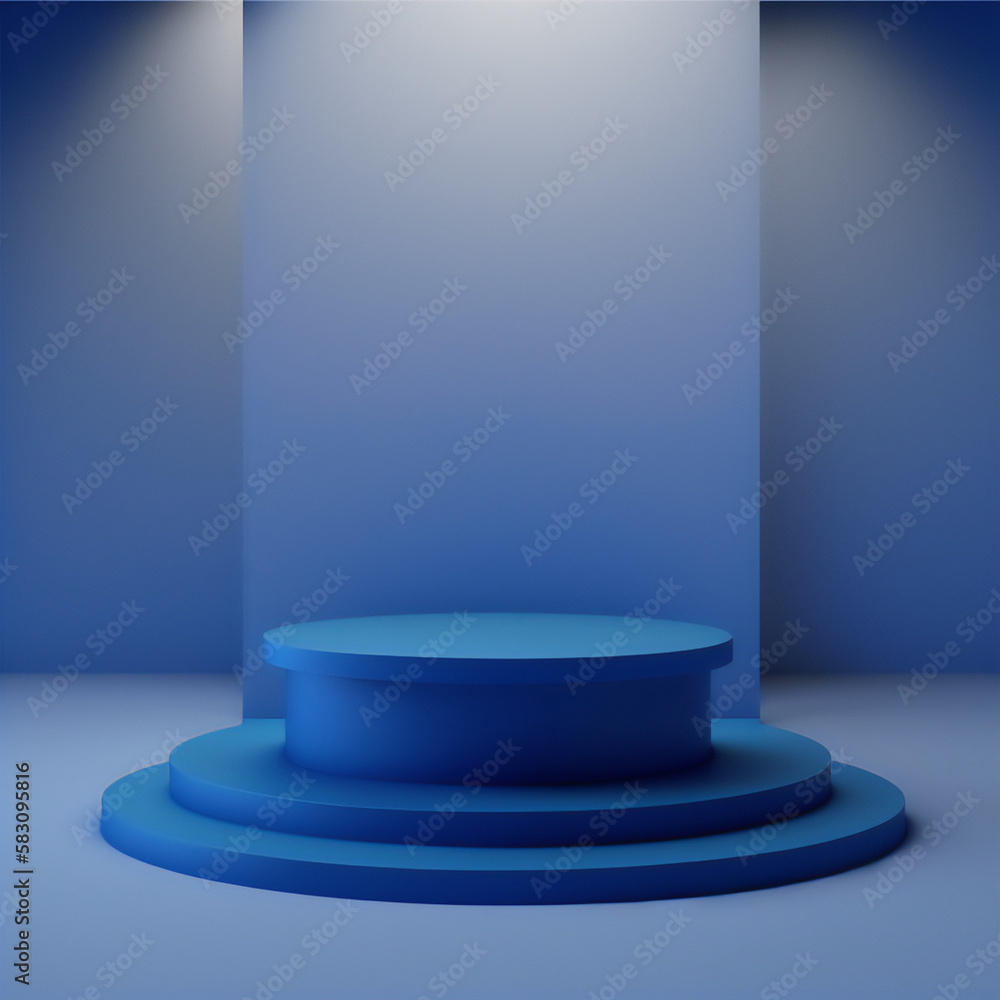 Fototapeta premium The sleek blue podium that will highlight your products