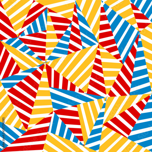 Fototapeta Naklejka Na Ścianę i Meble -  Abstract background with colorful triangular stripes pattern