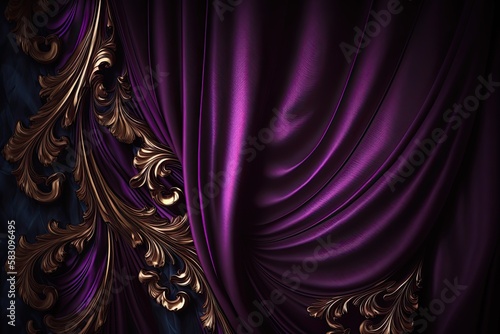 Purple silk curtain background