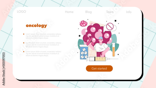 Oncologist web banner or landing page. Cancer disease modern