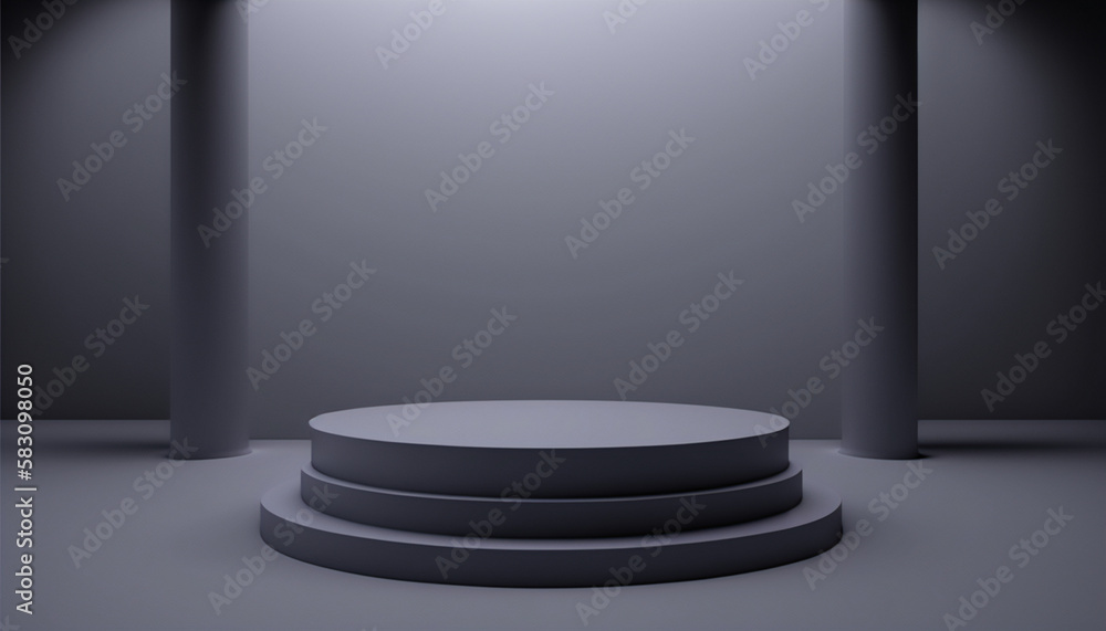 Fototapeta premium A stylish grey pedestal for your promotional event