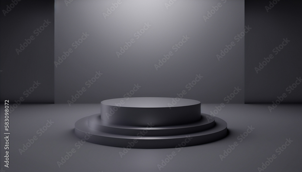 Fototapeta premium A sleek and modern grey podium for your showroom