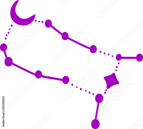 purple Geminis constellation