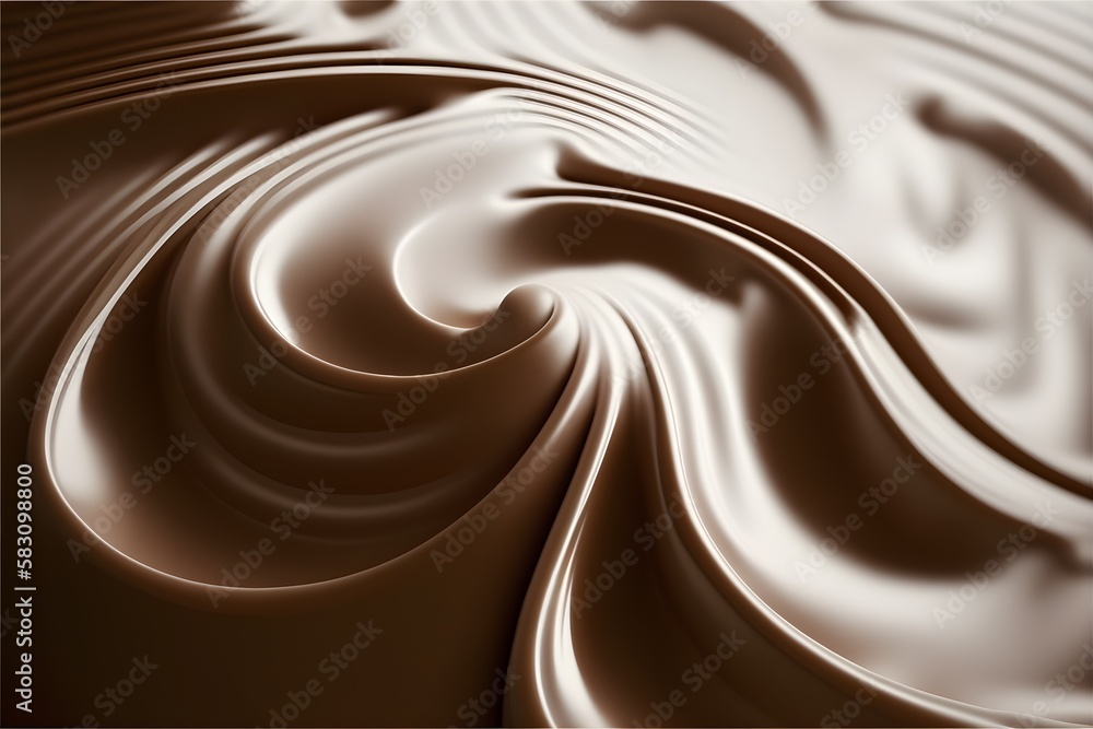 Background of creamy and melted chocolate texture. Wallpaper illustration. Top view with copy space for text information or content. Concept of confectionery, Easter. Generative AI. Background of creamy and melted chocolate texture. Wallpaper illustration. Top view with copy space for text information or content. Concept of confectionery, Easter. Generative AI.