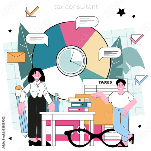 Tax consultant. Financial adviser' accounting help and tax payments