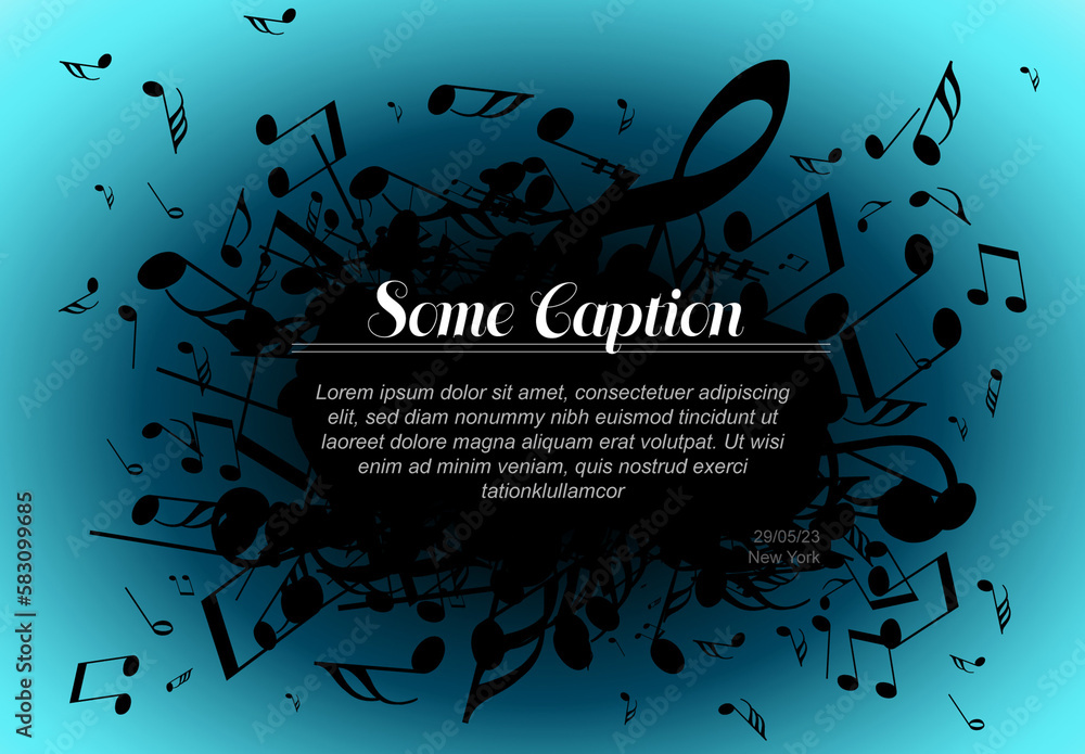 Music blue concert poster banner header template Stock Template | Adobe ...