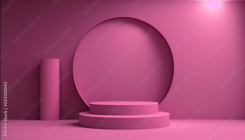 A unique and eye-catching pink pedestal to showcase your product's creativity A unique and eye-catching pink pedestal to showcase your product's creativity