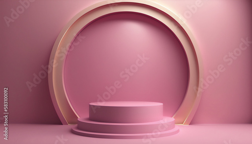 A modern and sleek pink podium for your product showcase needs