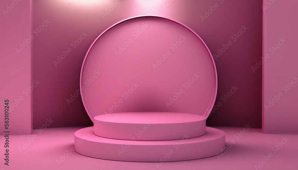 A charming and whimsical pink platform to showcase your product A charming and whimsical pink platform to showcase your product