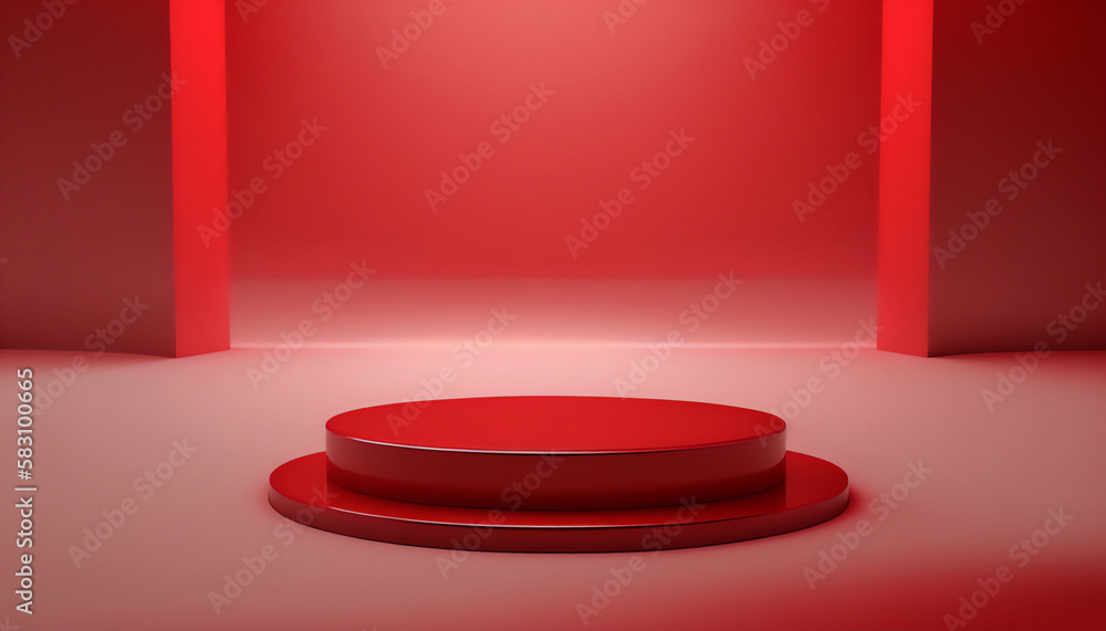 Showcase your product with confidence on this striking red product pedestal Showcase your product with confidence on this striking red product pedestal