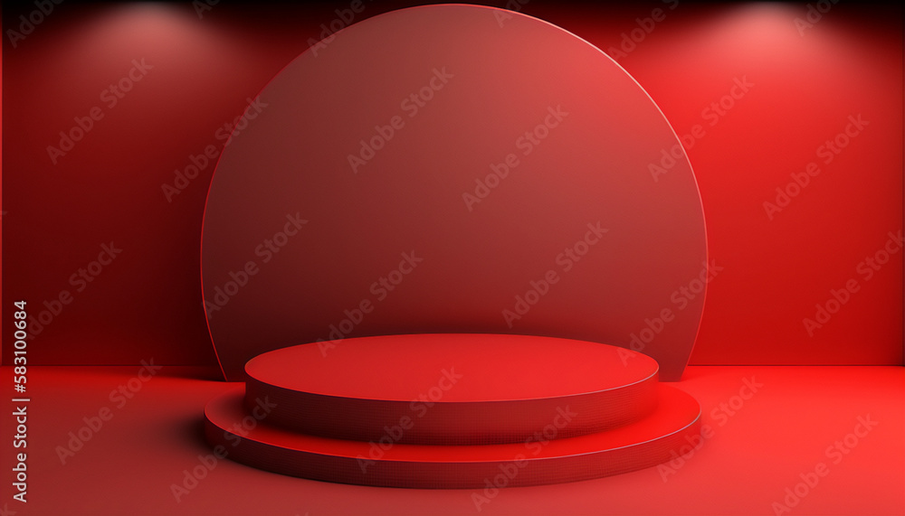 A stunning red podium to give your product the attention it deserves A stunning red podium to give your product the attention it deserves