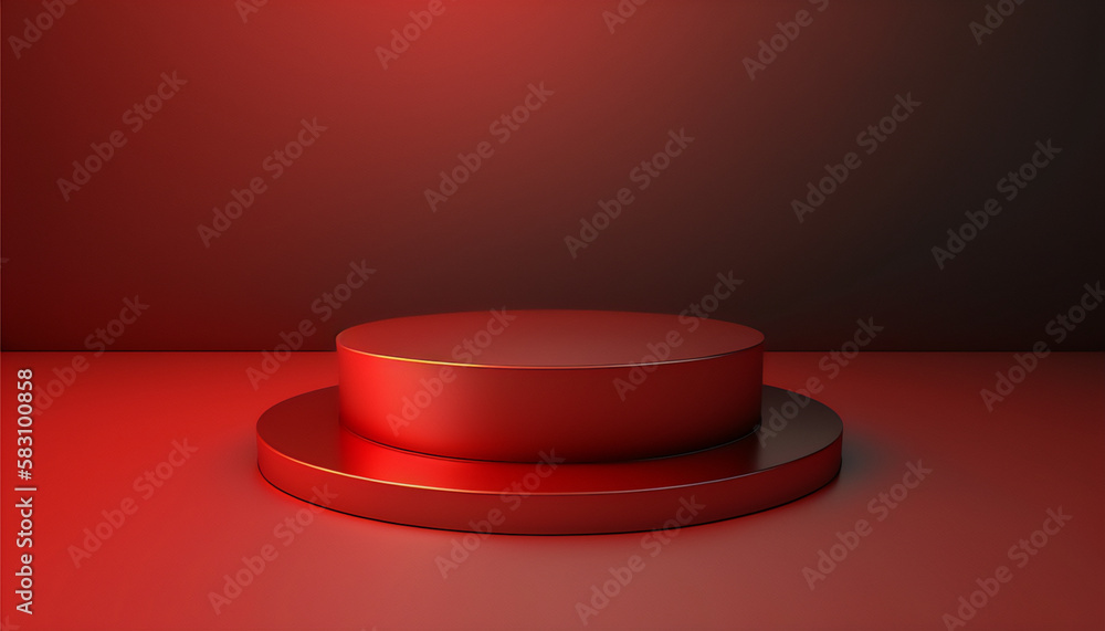 A sleek and professional red podium for your business events A sleek and professional red podium for your business events