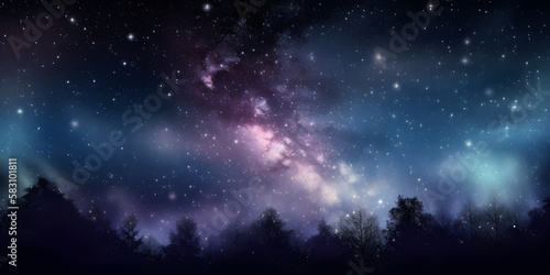 Space background with nebula and shining stars. Magic color galaxy. Infinite universe and starry night.