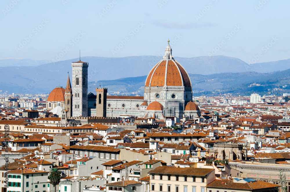 Naklejka premium Panorama of old town Florence and Duomo, stock photo