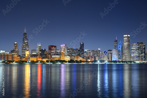 Chicago, Illinois, USA Downtown Skyline from Lake Michigan