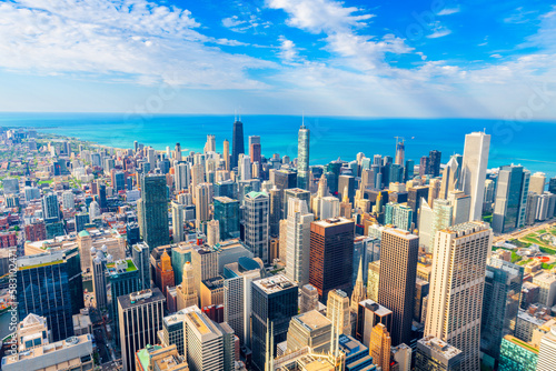 Chicago  Illinois USA Aerial Skyline View