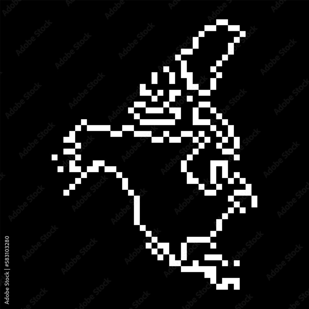 Pixel map of North America. Vector illustration. Pixel map of North America. Vector illustration.