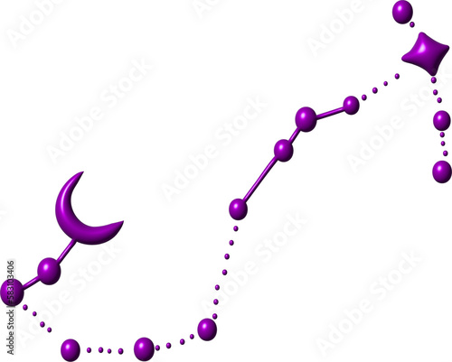 3d purple Escorpio constellation photo