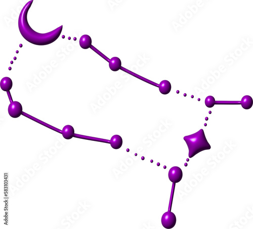 3d purple Geminis constellation photo