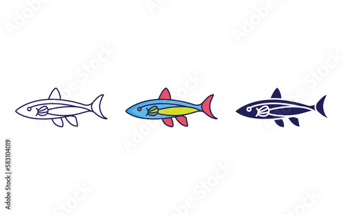 Neon Fish vector icon