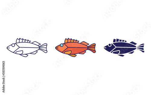 Rockfishes vector icon photo